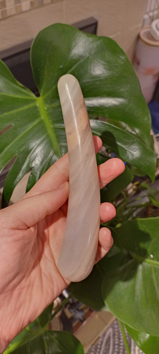 RubyOG Flower Agate Curved Crystal Pleasure Wand